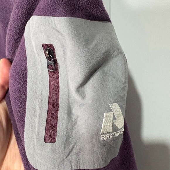 Eddie Bauer First Ascent Polartec Fleece Womens M Purple 1/4 Zip Outdoor Hiking - Picture 3 of 8